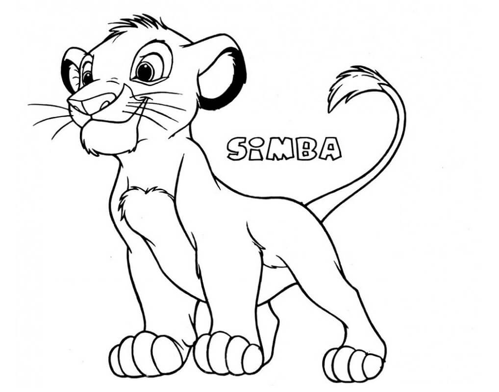 Desenho de Simba para Imprimir Grátis e Pintar
