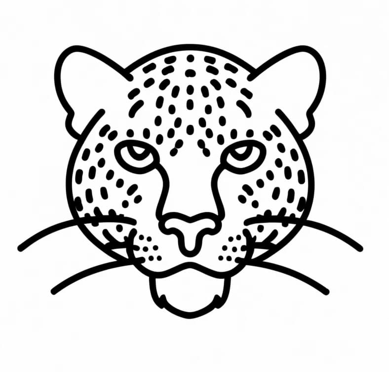 Desenho de Cara de Onça para Colorir e Pintar