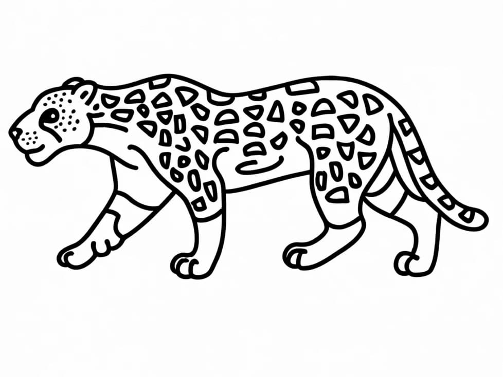 Desenho de Onça Fácil para Colorir e Pintar