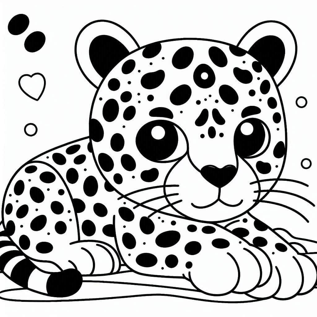 Desenho de Pequena Onça para Colorir e Pintar