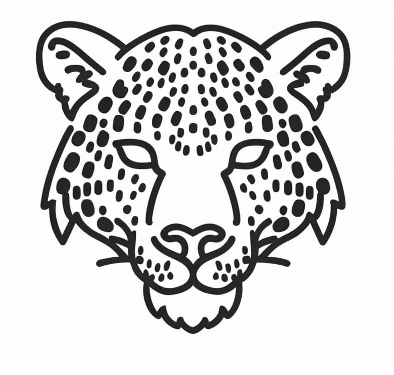 Desenho de uma Cara de Onça para Colorir e Pintar