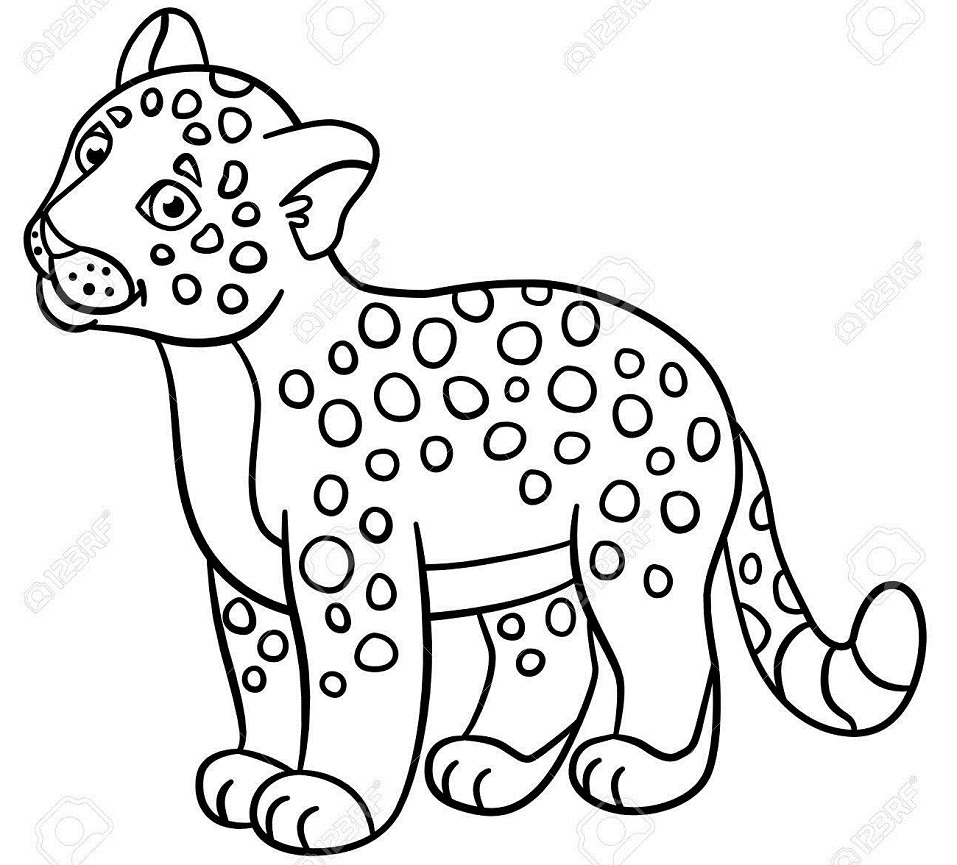 Desenho Fácil de Desenhar de Onça para Pintar de Graça