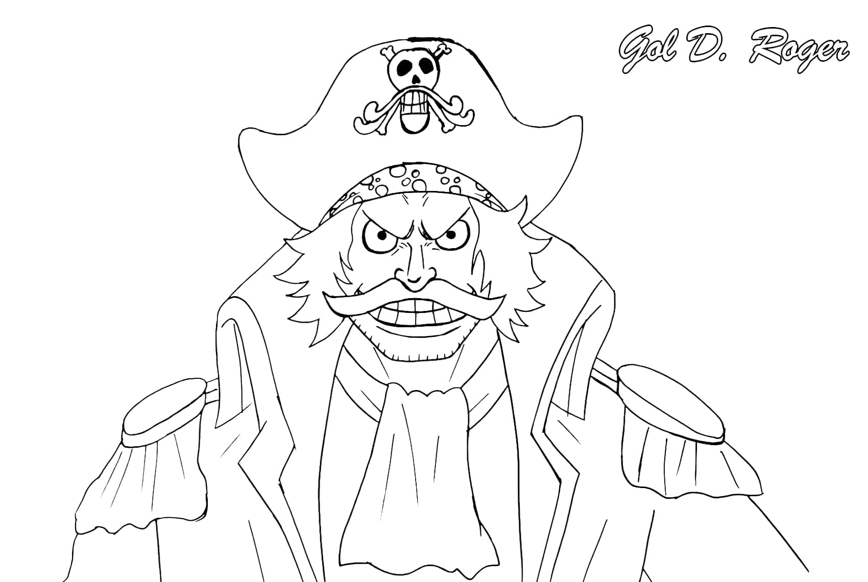 Desenho de Gol D Roger de One Piece para Colorir e Pintar