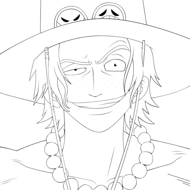 Desenho de Portgas D Ace de One Piece para Colorir e Pintar