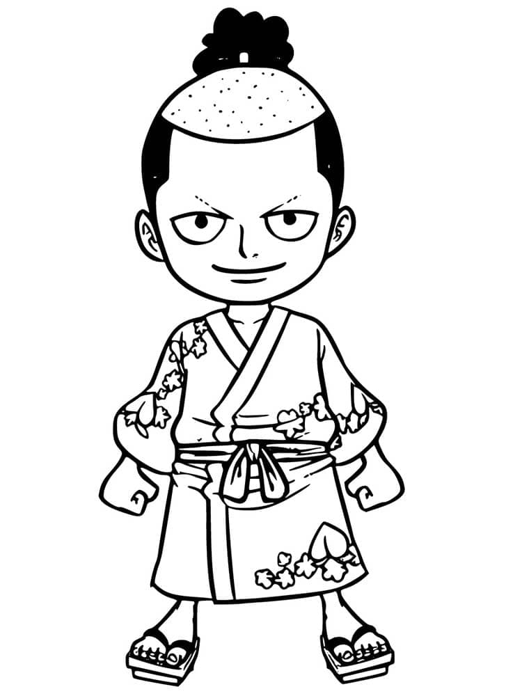 Desenho de Kozuki Momonosuke de One Piece para Colorir e Pintar