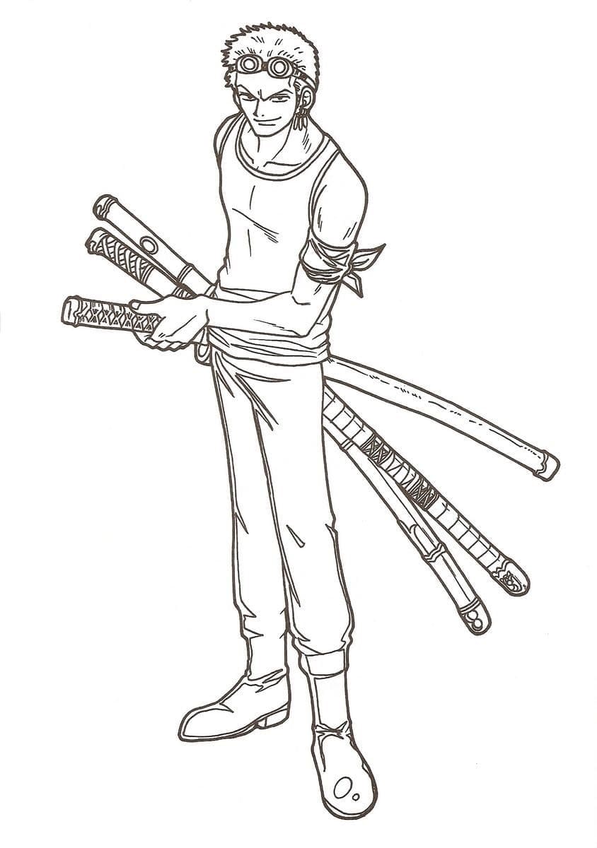 Desenho de Roronoa Zoro e Pintar