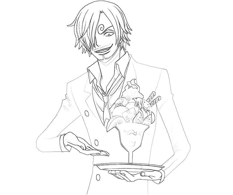 Desenho Imprimivel de Sanji para Colorir e Pintar
