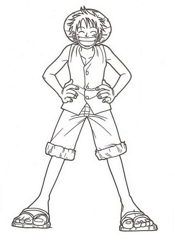 Desenho Luffy One Piece Baixar Grátis para Colorir e Pintar