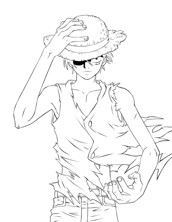 Desenho Luffy One Piece Download Pdf para Colorir e Pintar