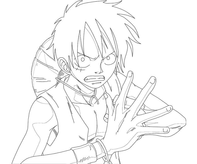 Desenho Luffy One Piece para Colorir Lápis de Cor e Pintar