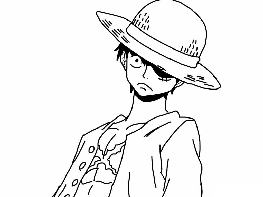 Desenho Luffy One Piece Pdf para Imprimir e Pintar