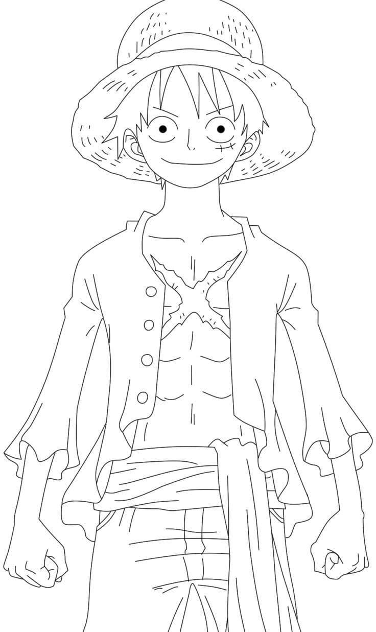 Desenho Monkey D Luffy para Colorir e Pintar