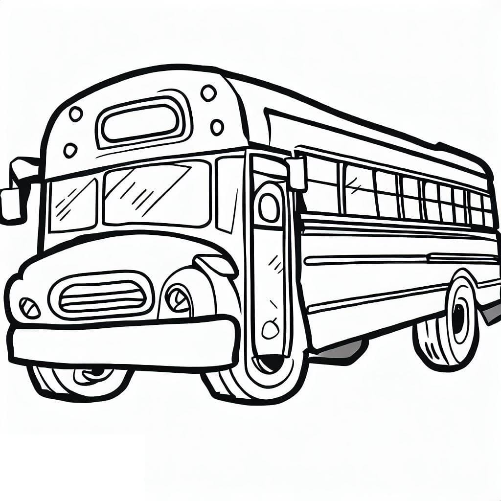 Desenho de o Ônibus Escolar para Colorir e Pintar