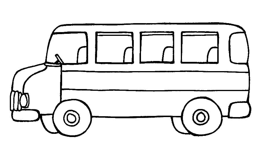 Desenho Ônibus Escolar 10 para Colorear e Pintar
