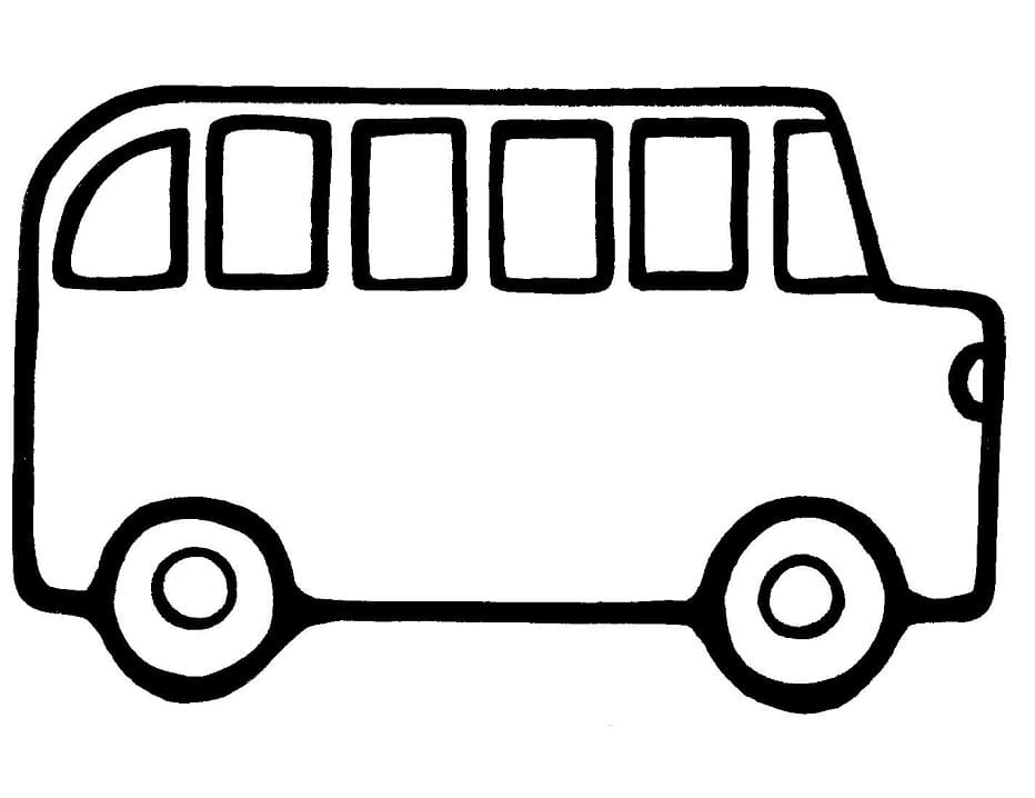Desenho Ônibus Escolar 3 para Colorear e Pintar