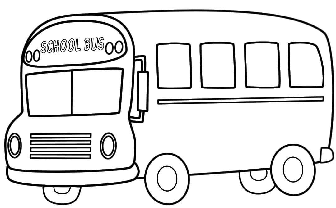 Desenho Ônibus Escolar 5 para Colorear e Pintar