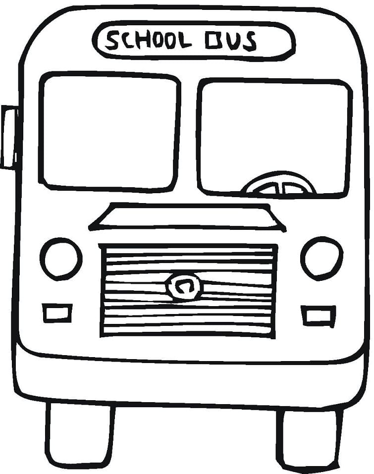 Desenho Ônibus Escolar 8 para Colorear e Pintar