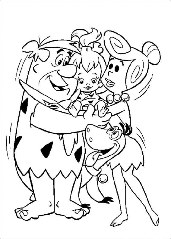 Desenho Pdf Imprimivel dos Flintstones para Colorir e Pintar