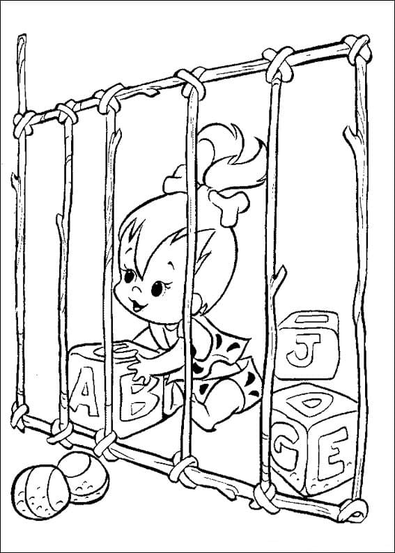 Desenho Pedrita Flintstone para Colorir e Pintar