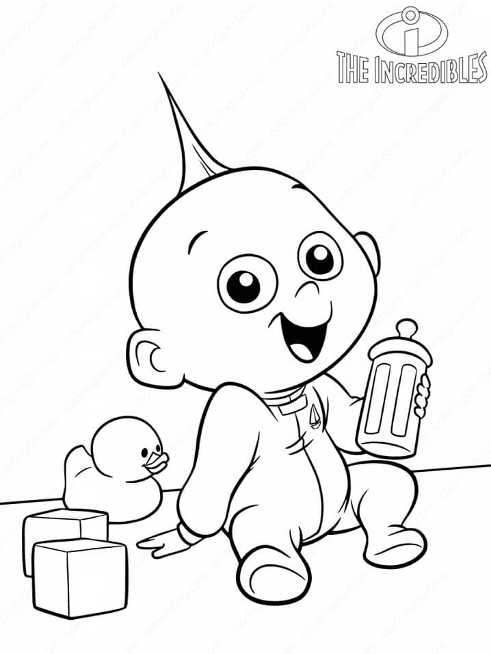 Desenho de os Incríveis Família para Baixar e Pintar A4