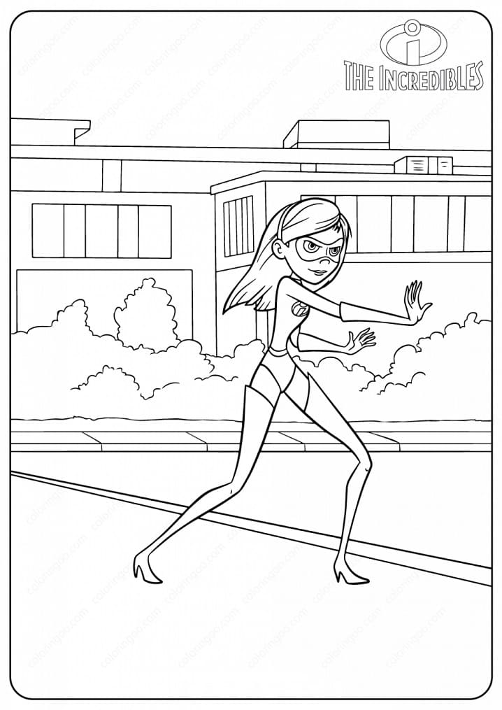 Desenho de os Incríveis para Colorir Online Pdf e Pintar