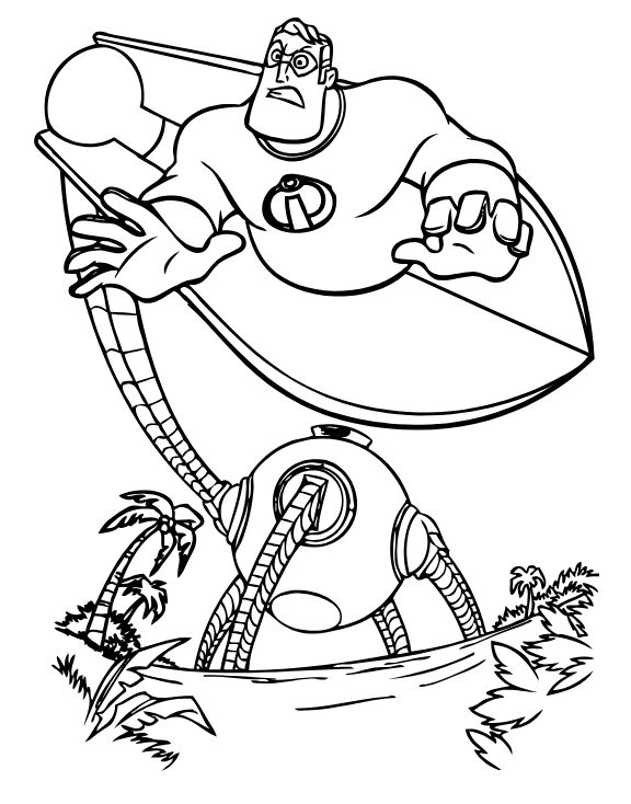 Desenho de os Incríveis para Imprimir Download e Pintar