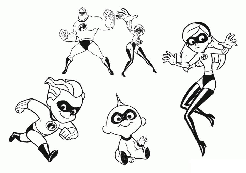 Desenho de os Incríveis Pdf Imprimivel para Colorir e Pintar