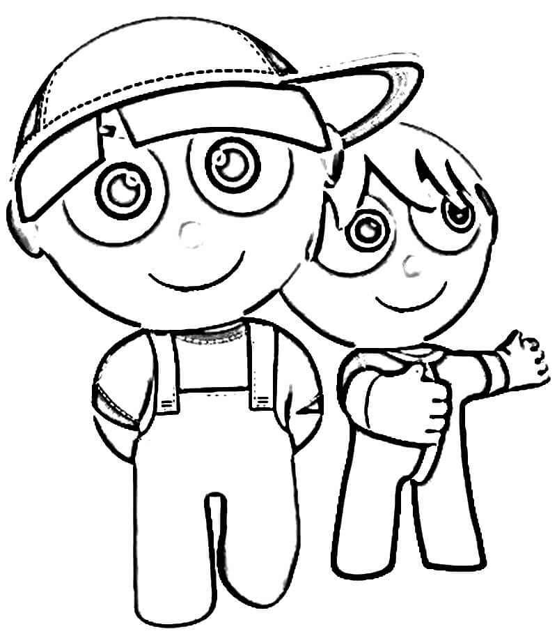 Desenho de Pepinho e Julinho para Colorir e Pintar