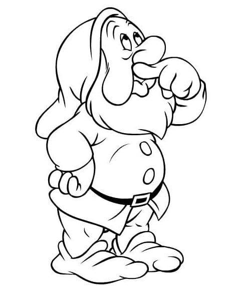 Desenho de Atchim os Sete Anões para Colorir e Pintar