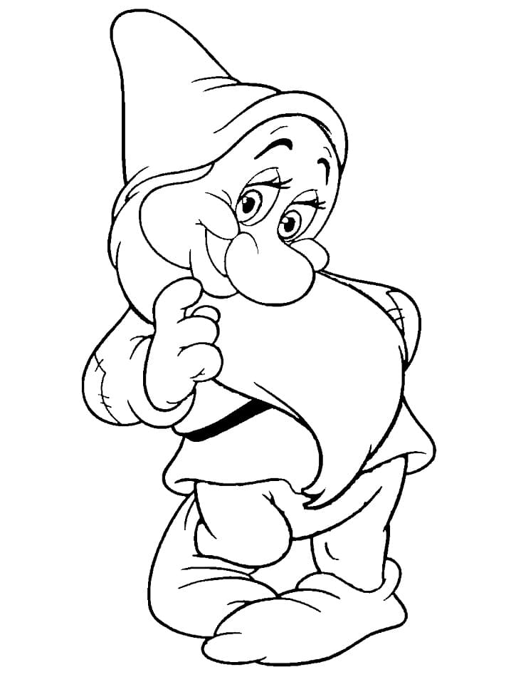 Desenho de Dengoso de os Sete Anões para Colorir e Pintar