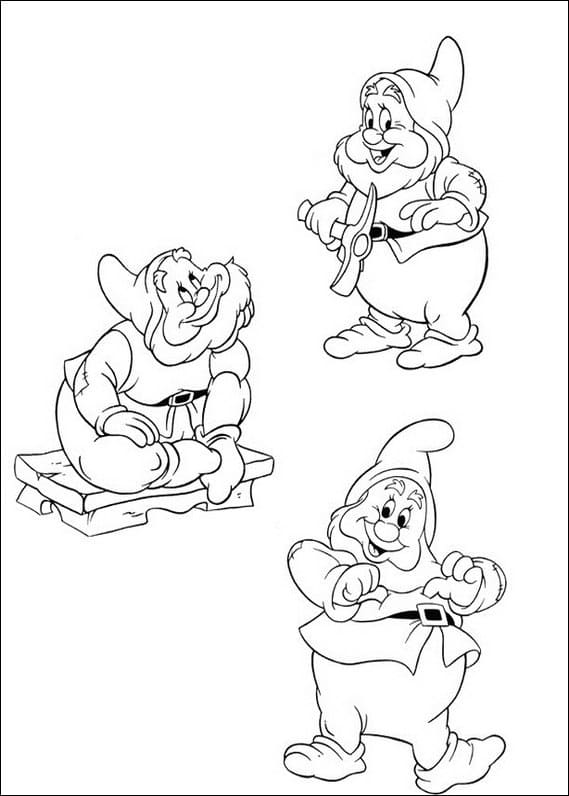 Desenho de Feliz de os Sete Anões para Colorir e Pintar