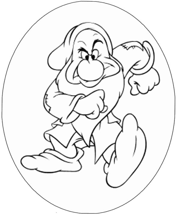 Desenho de Zangado de os Sete Anões para Colorir e Pintar