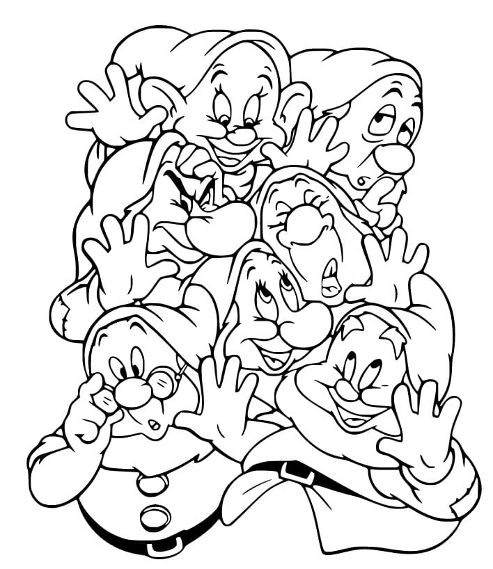 Desenho dos Sete Anões e Pintar