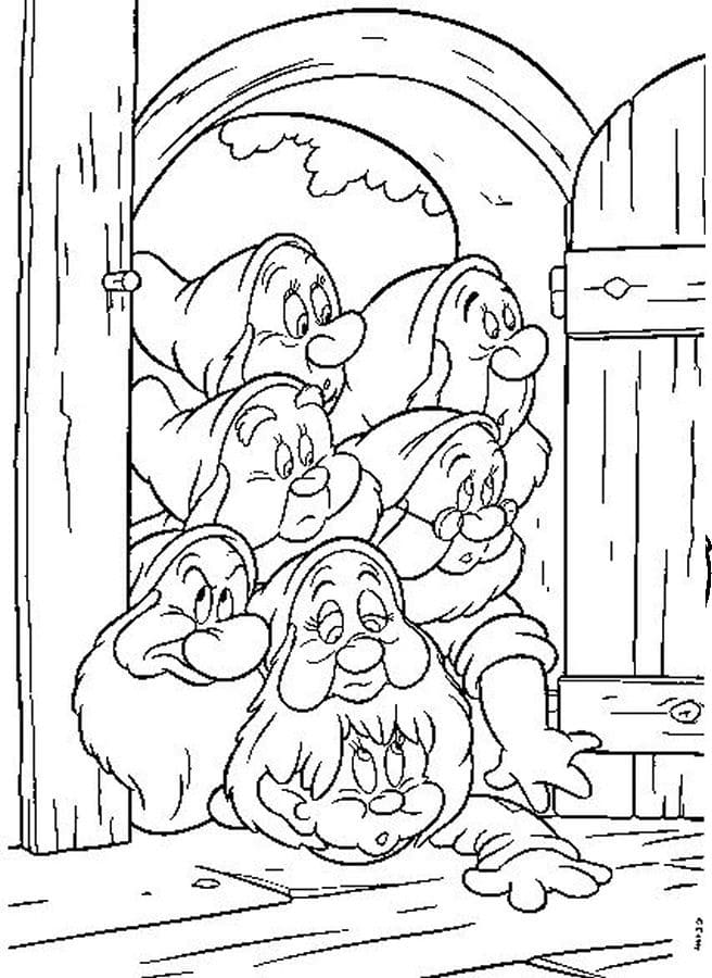 Desenho os Sete Anões Imprimivel para Pintar