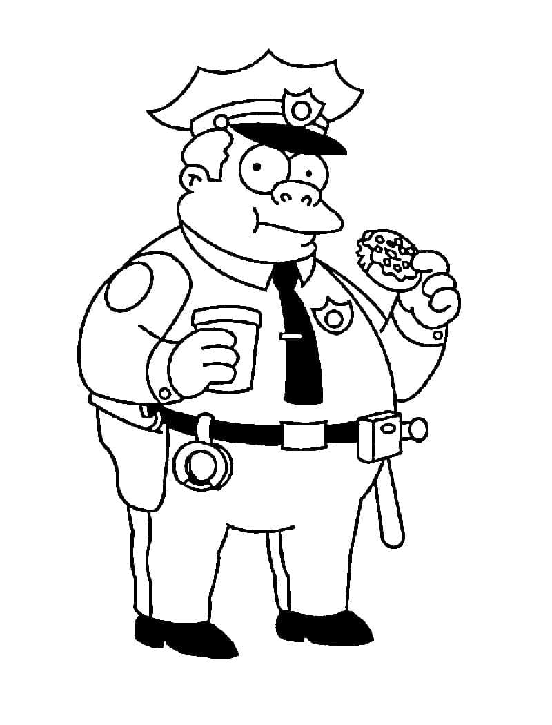 Desenho de Chefe Wiggum para Colorir e Pintar