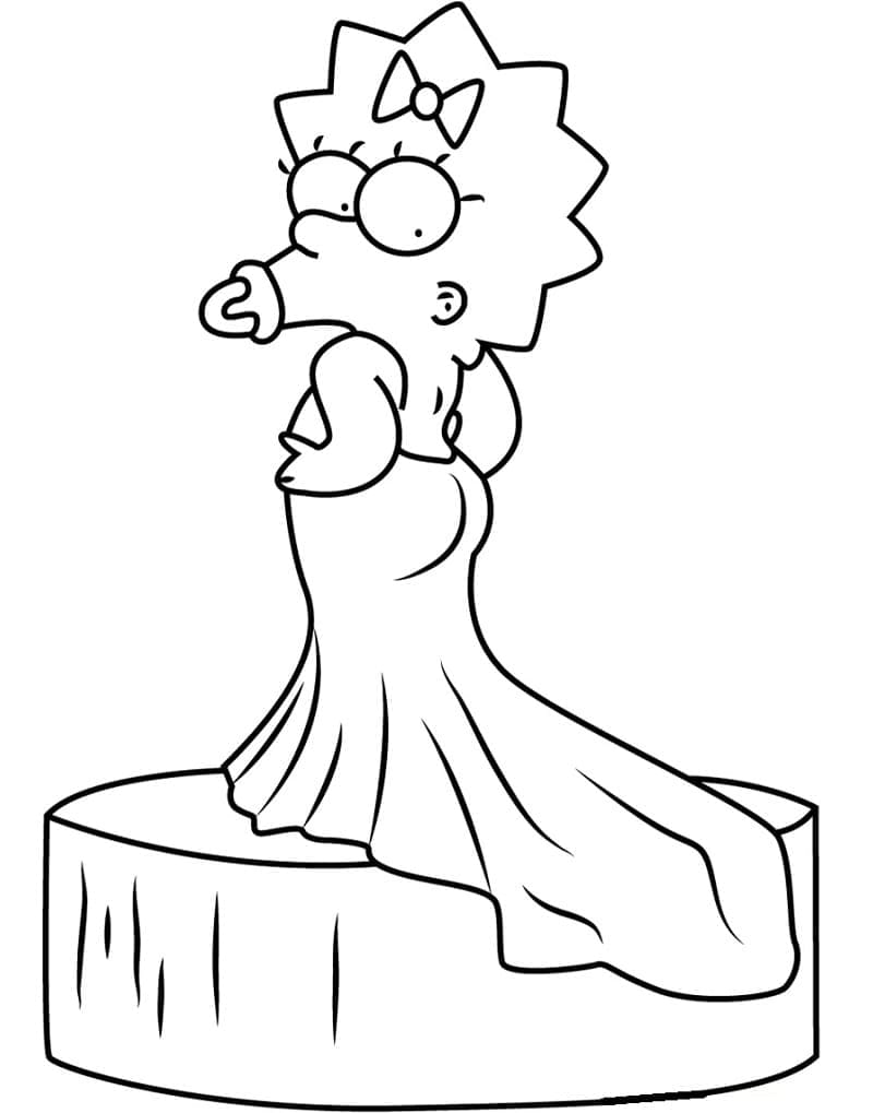 Desenho de Maggie Simpson de os Simpsons para Colorir e Pintar