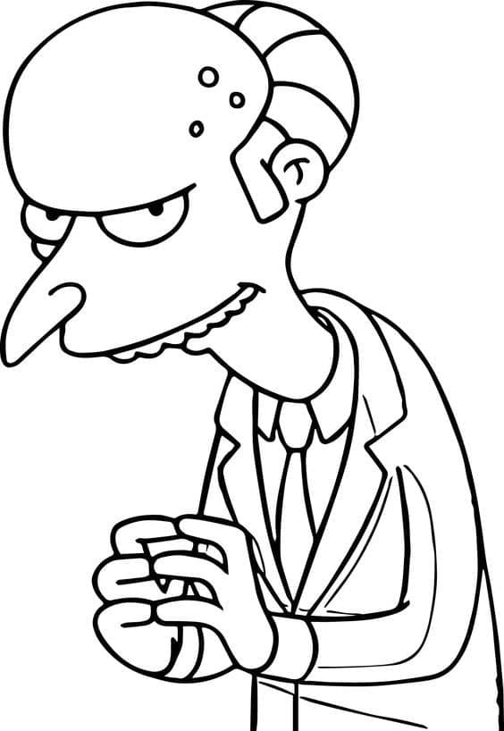 Desenho de Montgomery Burns de os Simpsons para Colorir e Pintar