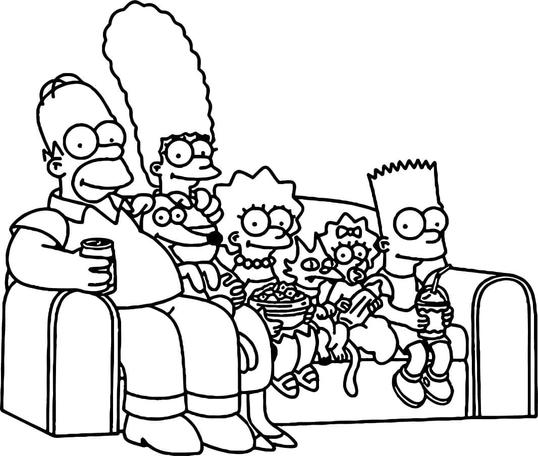 Desenho de os Simpsons Grátis para Colorir e Pintar