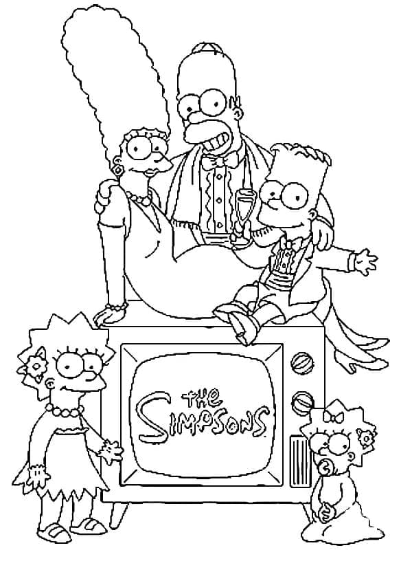 Desenho de os Simpsons Imprimivel para Colorir e Pintar