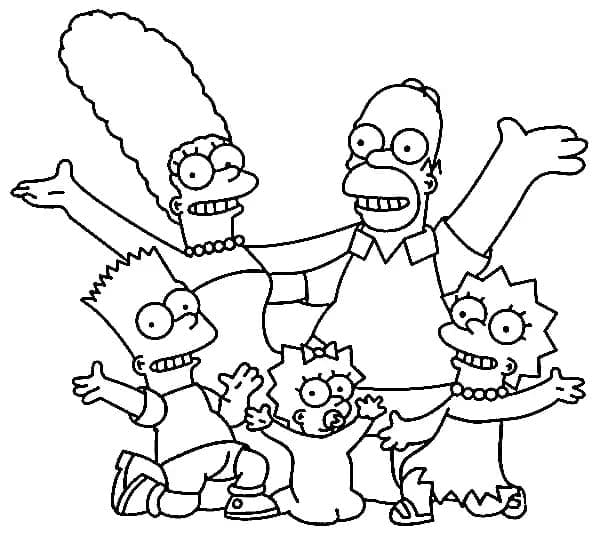 Desenho de os Simpsons para Crianças para Colorir e Pintar