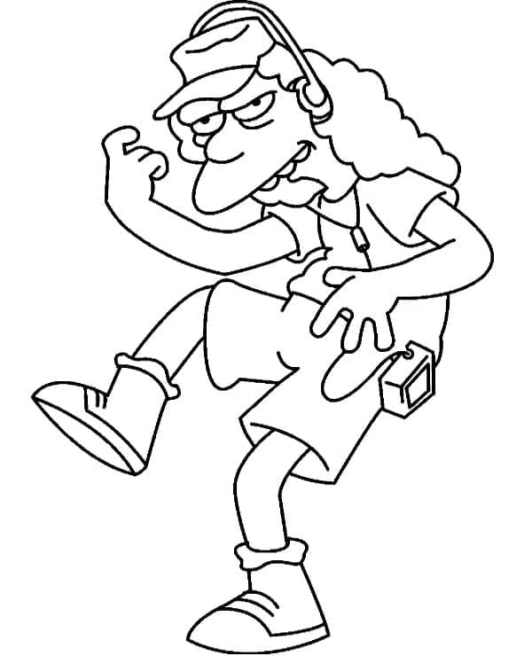 Desenho de Otto Mann de os Simpsons para Colorir e Pintar