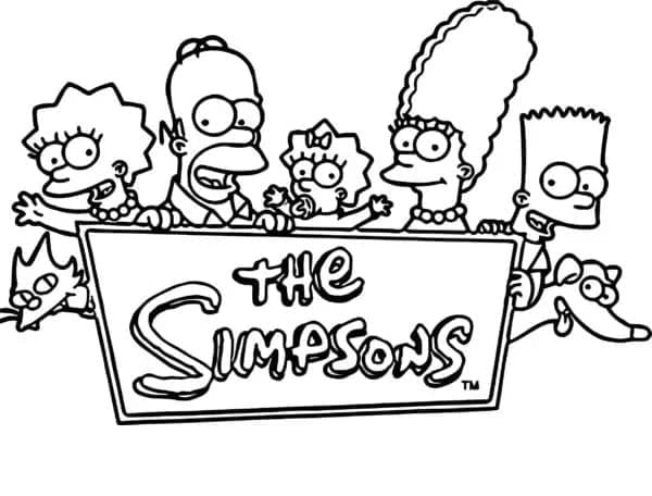 Desenho de Personagens de os Simpsons para Colorir e Pintar