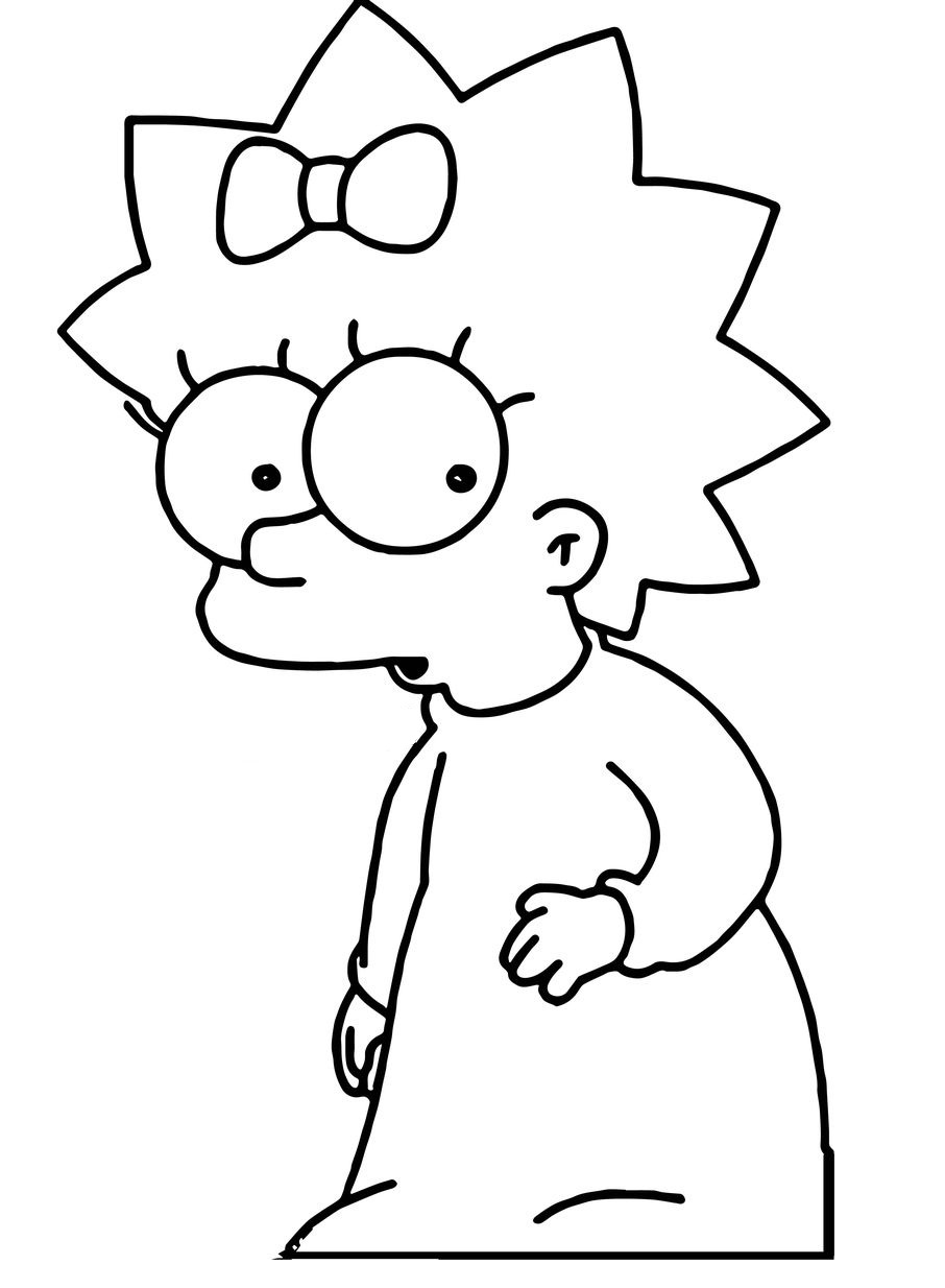 Desenho da Maggie Simpson para Colorir e Pintar