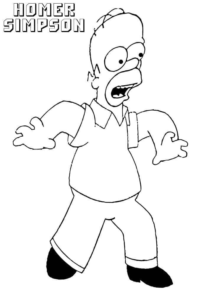 Desenho de Homer Simpson de os Simpsons para Colorir e Pintar