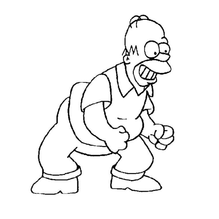 Desenho de Homer de os Simpsons para Colorir e Pintar