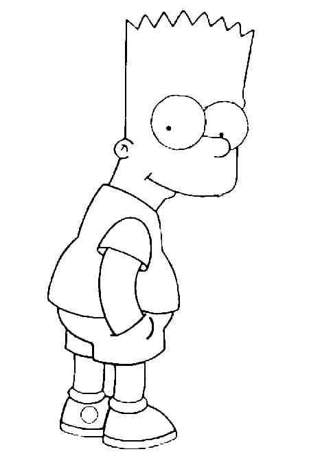 Desenho de Bart de os Simpsons para Colorir e Pintar