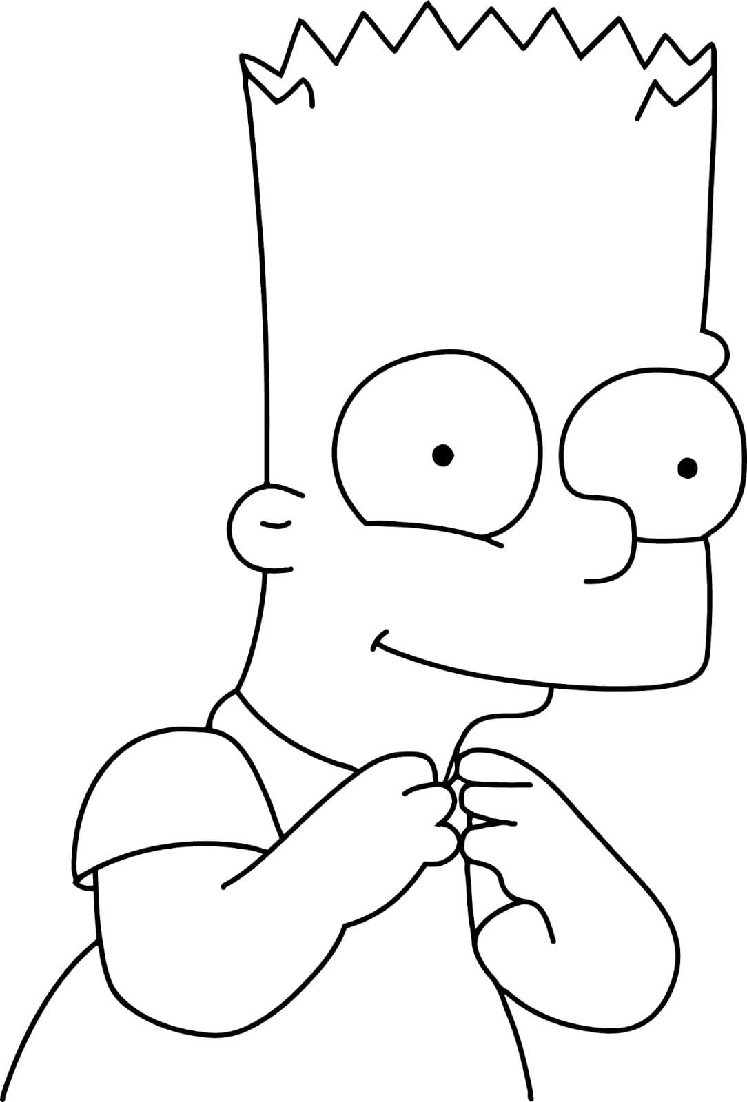 Desenho de Bart Simpson Fofo para Colorir e Pintar