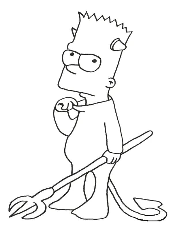 Desenho de Bart Simpson no Halloween para Colorir e Pintar