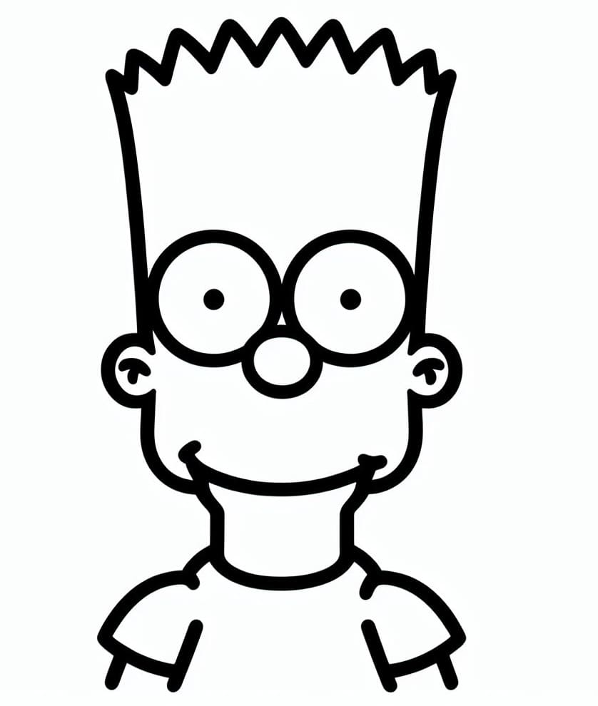 Desenho de Bart Simpson Simples para Colorir e Pintar