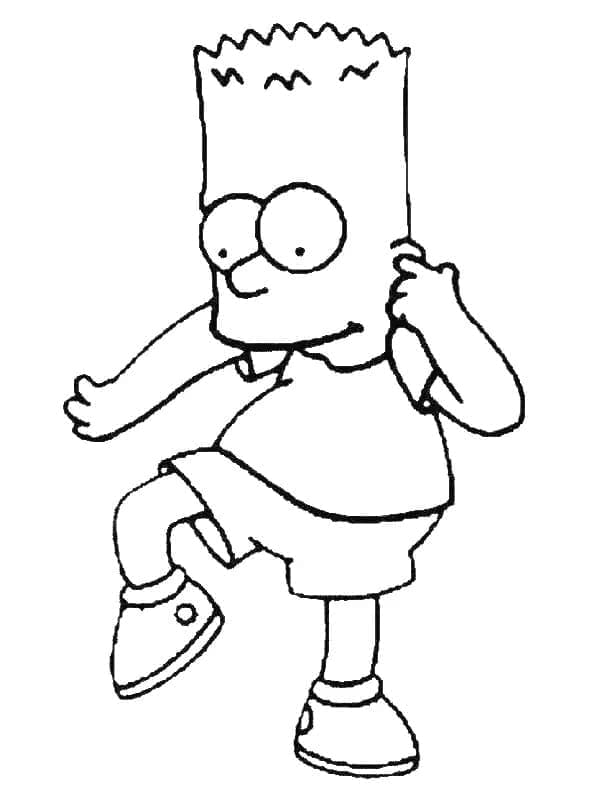 Desenho de Imagem de Bart Simpson para Colorir e Pintar